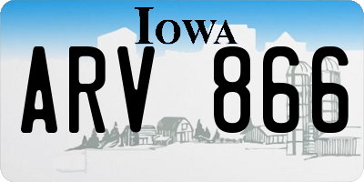 IA license plate ARV866