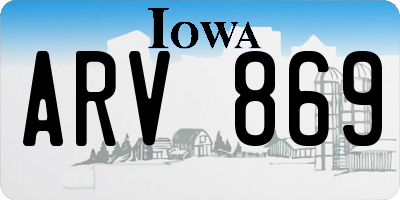 IA license plate ARV869