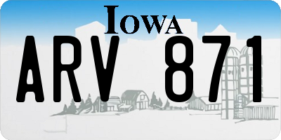 IA license plate ARV871