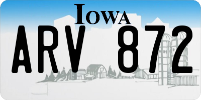 IA license plate ARV872