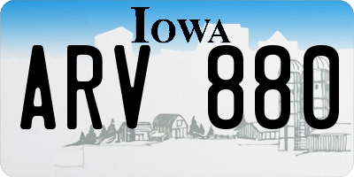 IA license plate ARV880