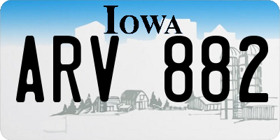 IA license plate ARV882