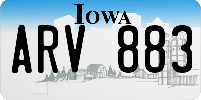 IA license plate ARV883