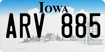 IA license plate ARV885