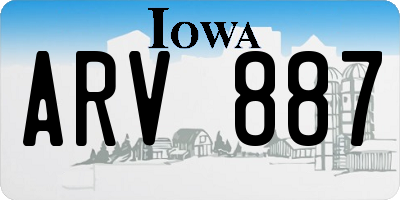 IA license plate ARV887