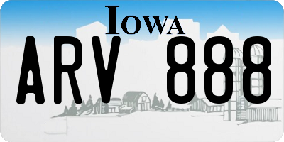 IA license plate ARV888