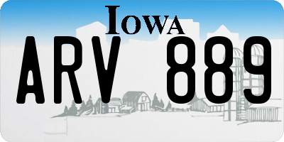 IA license plate ARV889