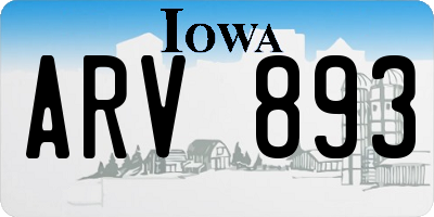 IA license plate ARV893