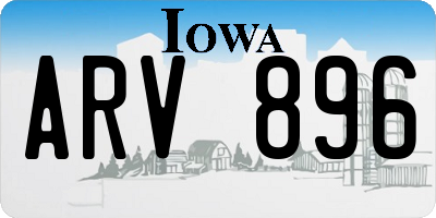 IA license plate ARV896