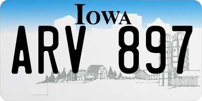 IA license plate ARV897