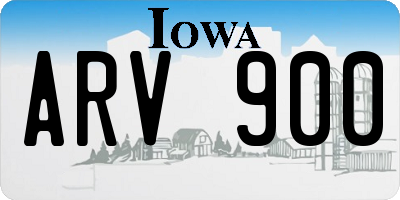 IA license plate ARV900