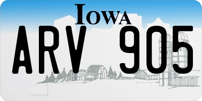 IA license plate ARV905
