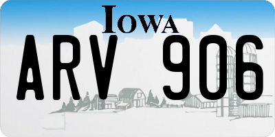IA license plate ARV906