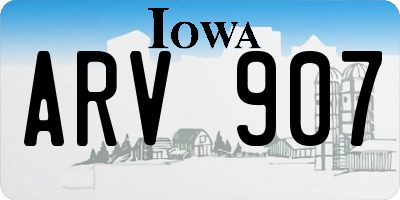 IA license plate ARV907