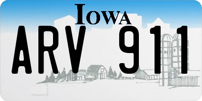 IA license plate ARV911