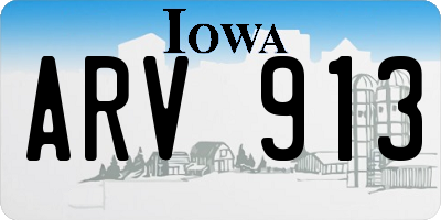 IA license plate ARV913