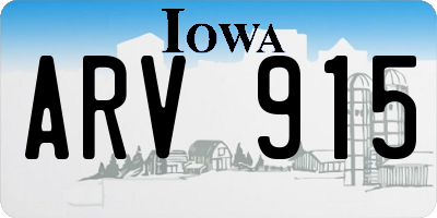 IA license plate ARV915