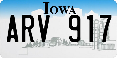 IA license plate ARV917