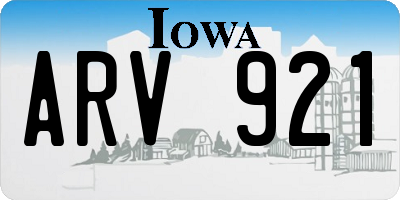 IA license plate ARV921