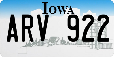 IA license plate ARV922