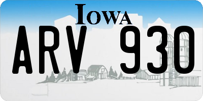 IA license plate ARV930
