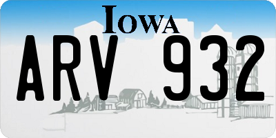 IA license plate ARV932