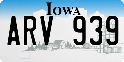IA license plate ARV939