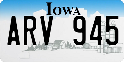 IA license plate ARV945