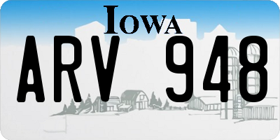 IA license plate ARV948