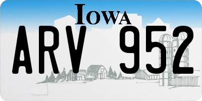 IA license plate ARV952