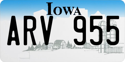IA license plate ARV955