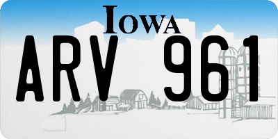 IA license plate ARV961