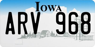 IA license plate ARV968