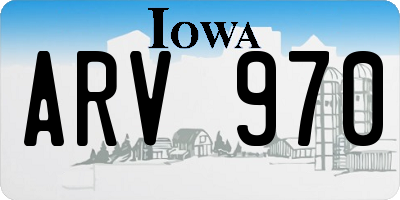 IA license plate ARV970