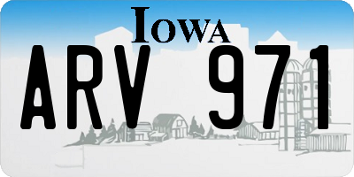 IA license plate ARV971