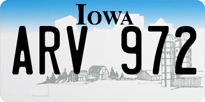 IA license plate ARV972