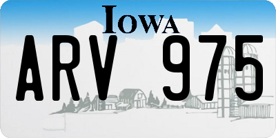 IA license plate ARV975