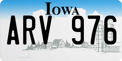 IA license plate ARV976