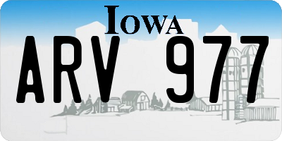 IA license plate ARV977