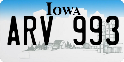IA license plate ARV993