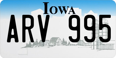 IA license plate ARV995