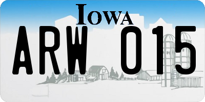 IA license plate ARW015