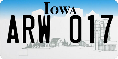 IA license plate ARW017