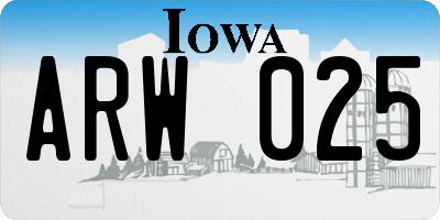 IA license plate ARW025