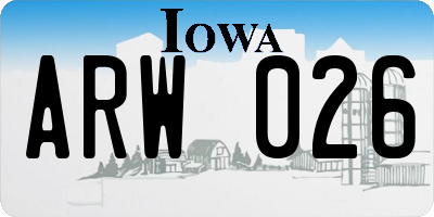 IA license plate ARW026