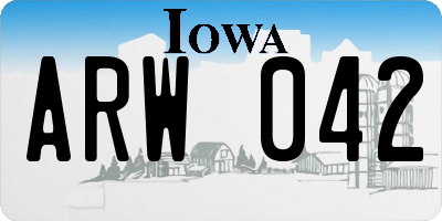 IA license plate ARW042