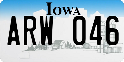 IA license plate ARW046