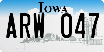 IA license plate ARW047