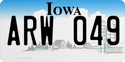 IA license plate ARW049