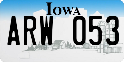 IA license plate ARW053